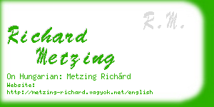 richard metzing business card